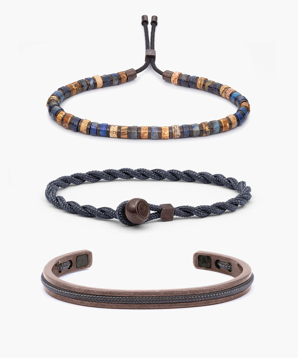 pig-hen-armband-set-easy-ed-slate-gray-navarch-6mm-brontide-nagano-bronze image 1