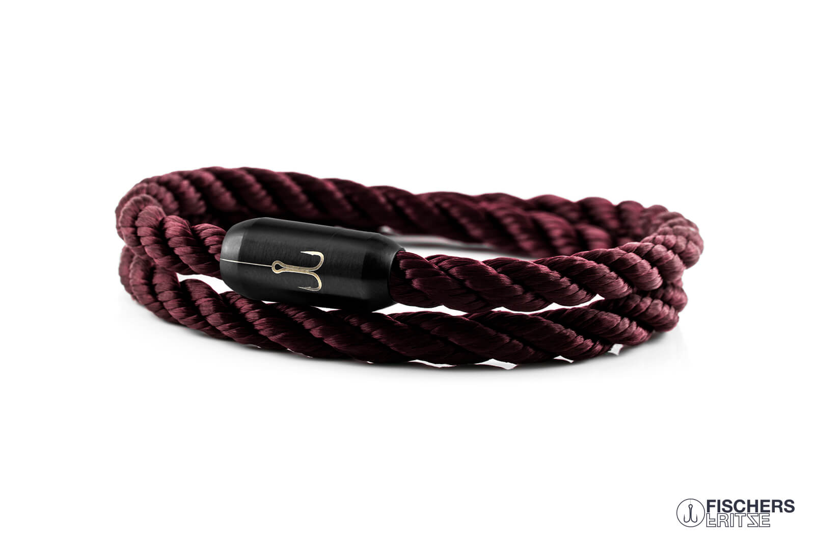 fischers-fritze-torpedogarnele-august-armband-dunkelrot-gedreht-6mm image 1