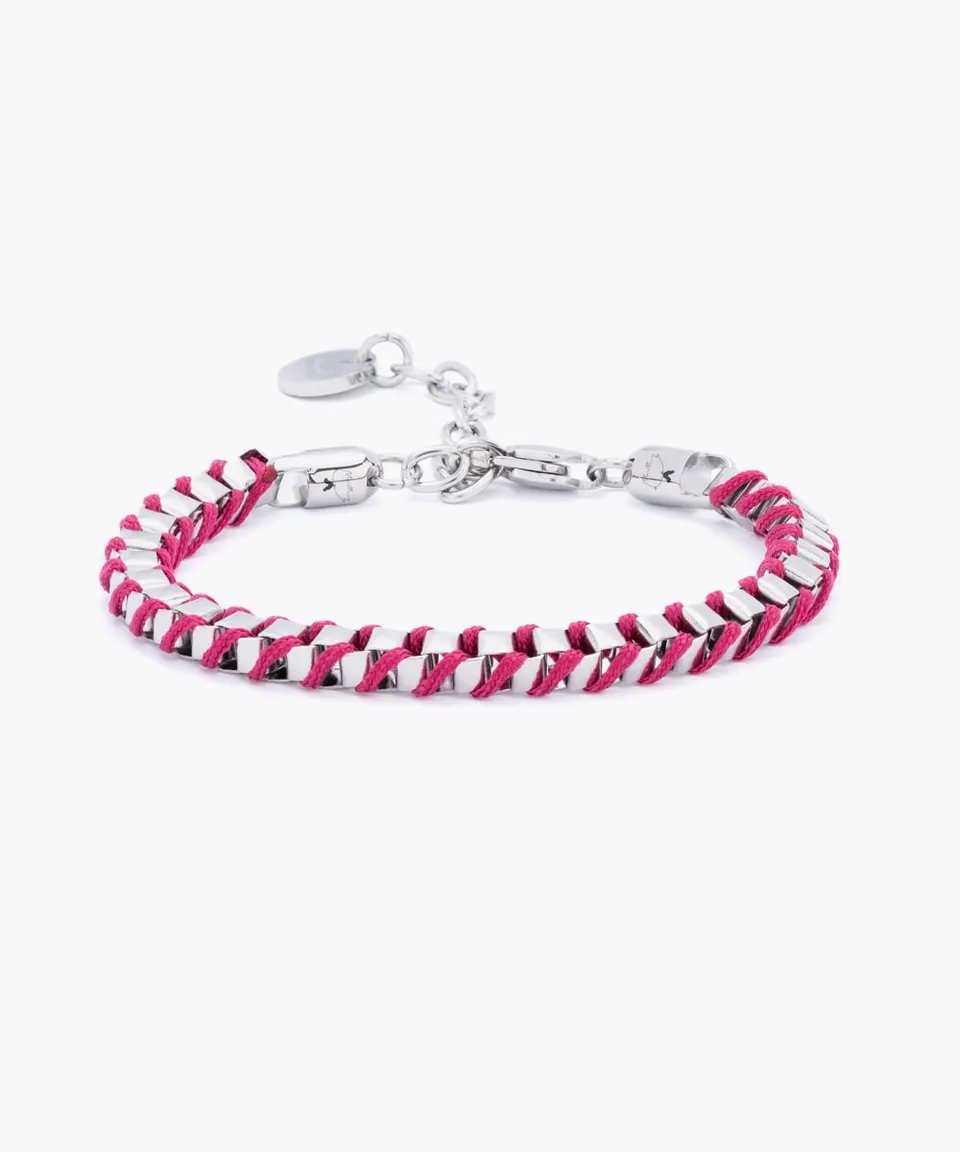 pig-hen-cleo-damenarmband-magenta-silver-verstellbar image 1