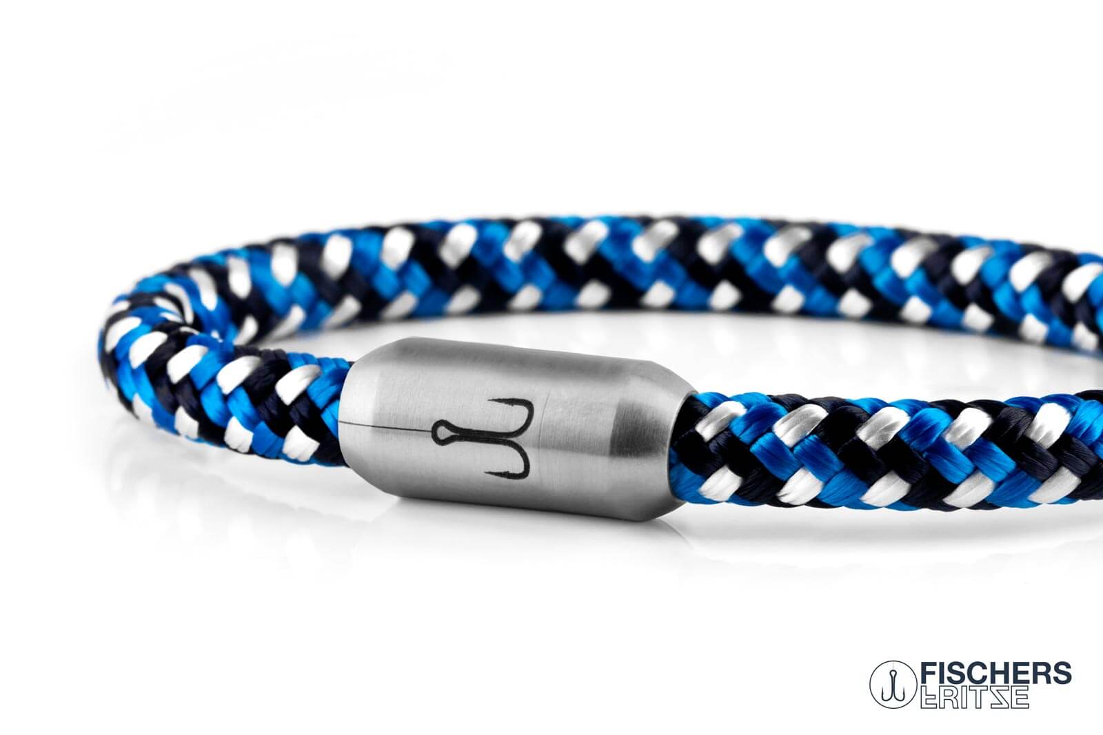 fischers-fritze-krabbe-mona-segeltau-armband-marineblau-stahlblau-weiss-6-mm image 6