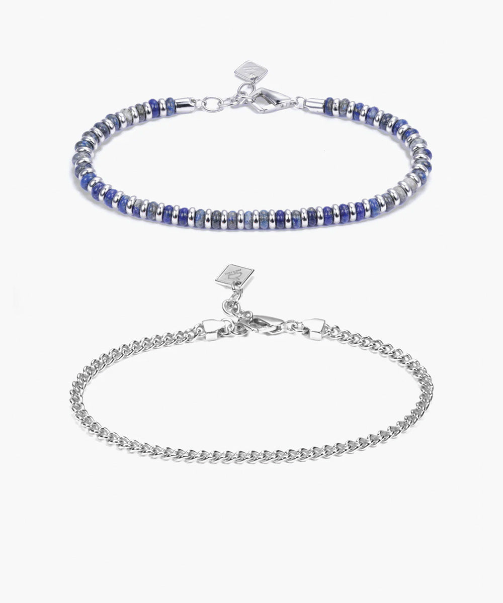 pig-hen-brontide-armband-set-925-sterling-silber-lapis-lazuli-4-mm-curb-chain image 1