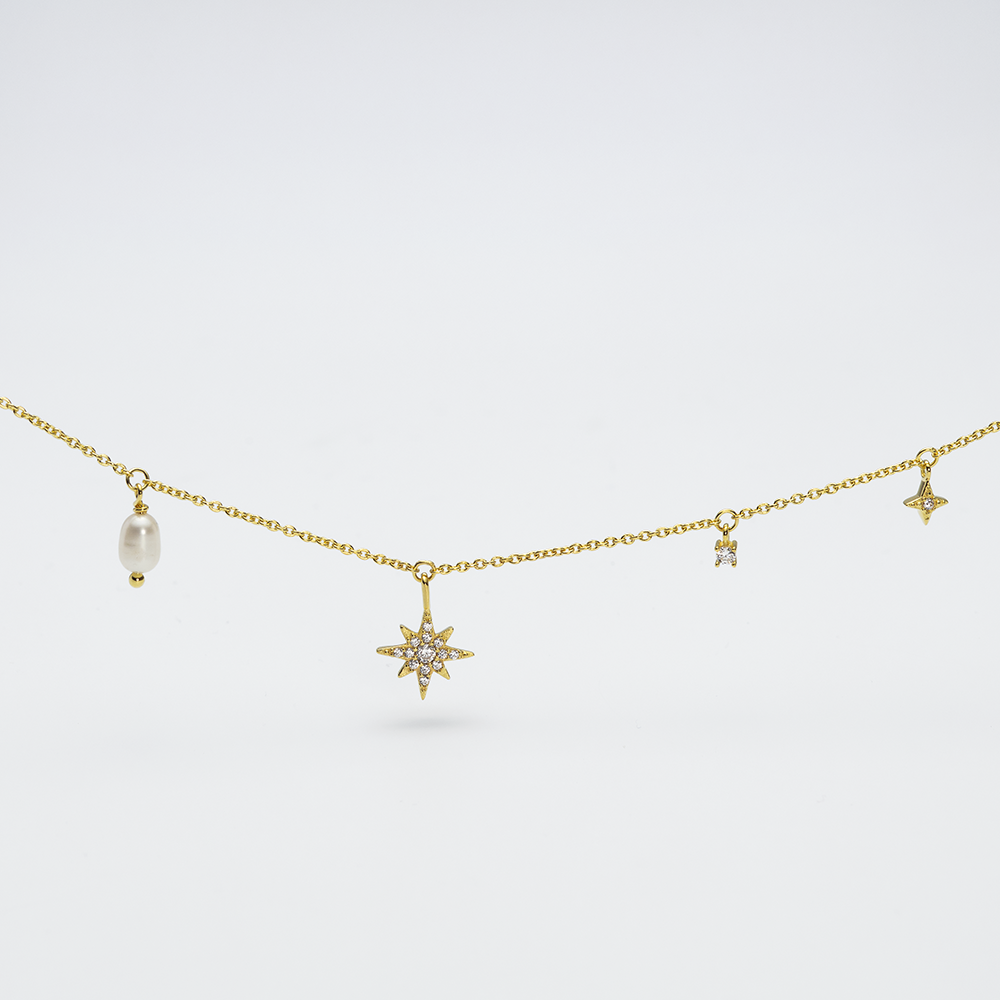 paul-hewitt-windrose-celestial-halskette-gold-925-sterling-silber-zirkonia image 3