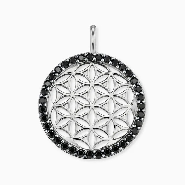 engelsrufer-anh-nger-925er-silber-lebensblume-mit-zirkonia-schwarz image 1