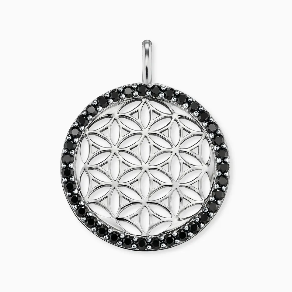 engelsrufer-anh-nger-925er-silber-lebensblume-mit-zirkonia-schwarz image 1