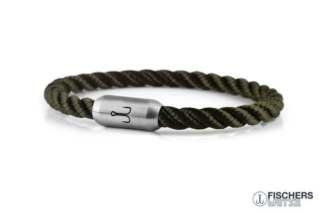 fischers-fritze-krabbe-theresa-segeltau-armband-olivgr-n-gedreht-6-mm image 1