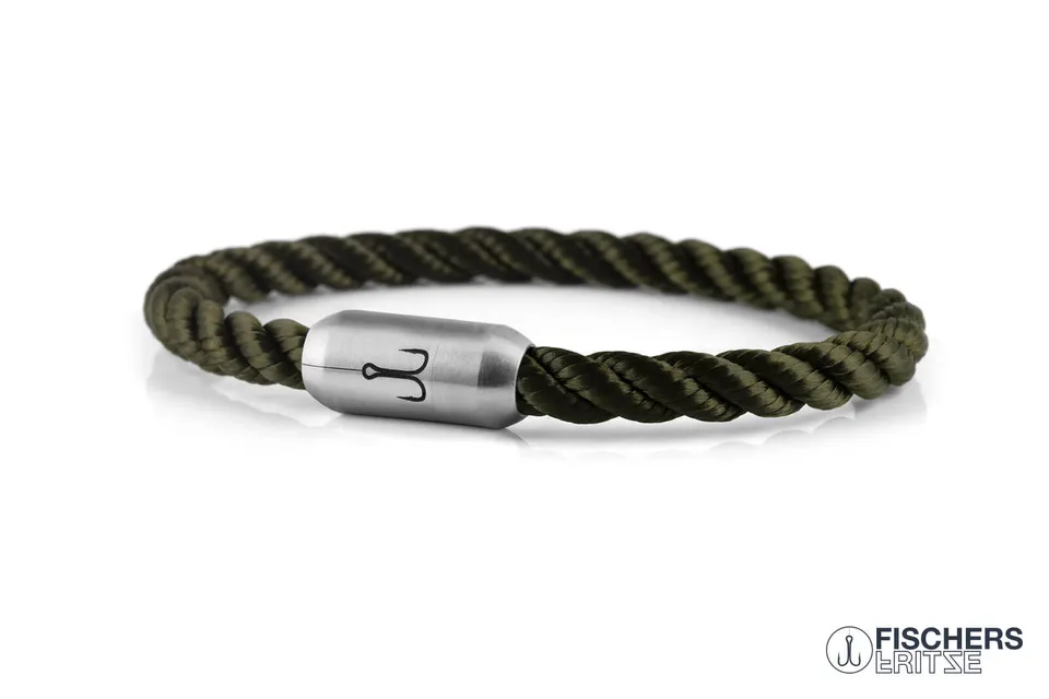 fischers-fritze-krabbe-theresa-segeltau-armband-olivgr-n-gedreht-6-mm image 1