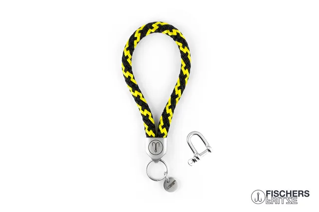 fischers-fritze-dicker-hering-karlo-schl-sselanh-nger-schwarz-gelb-8-mm image 1