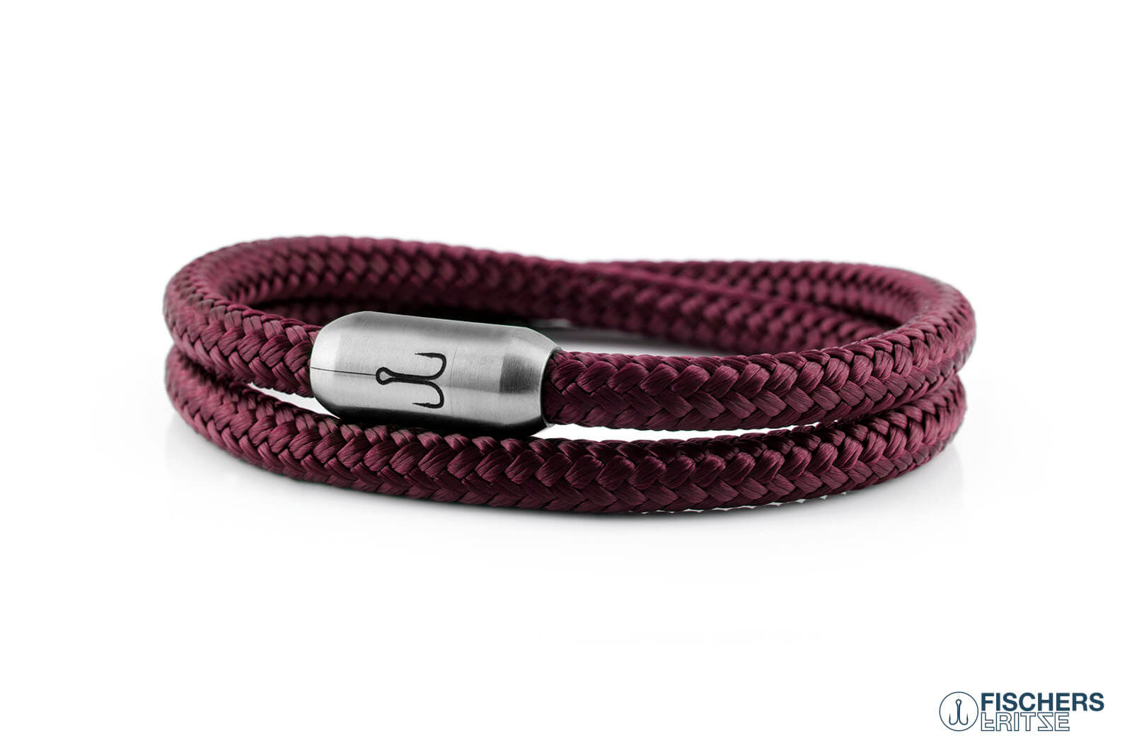 fischers-fritze-garnele-heinrich-segeltau-armband-dunkelrot-6-mm image 1