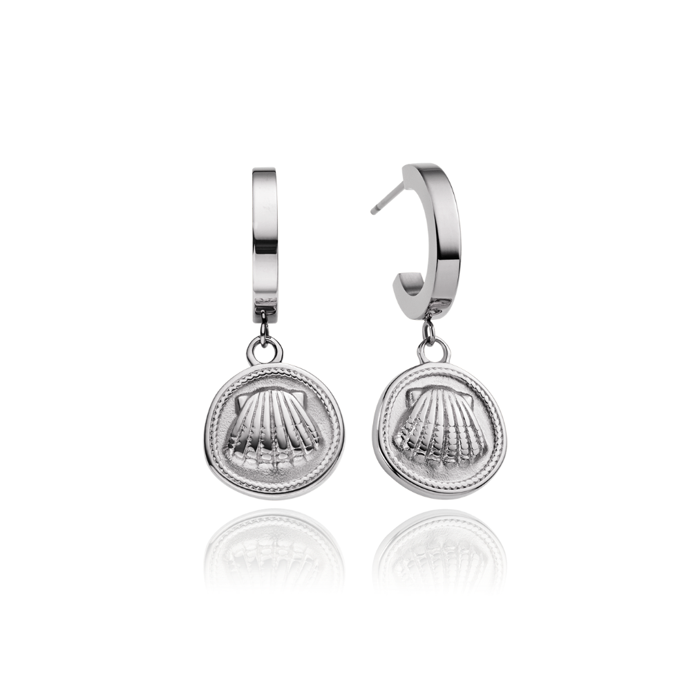 paul-hewitt-scallop-coin-ohrring-silber-muschel-m-nz-ohrringe image 1
