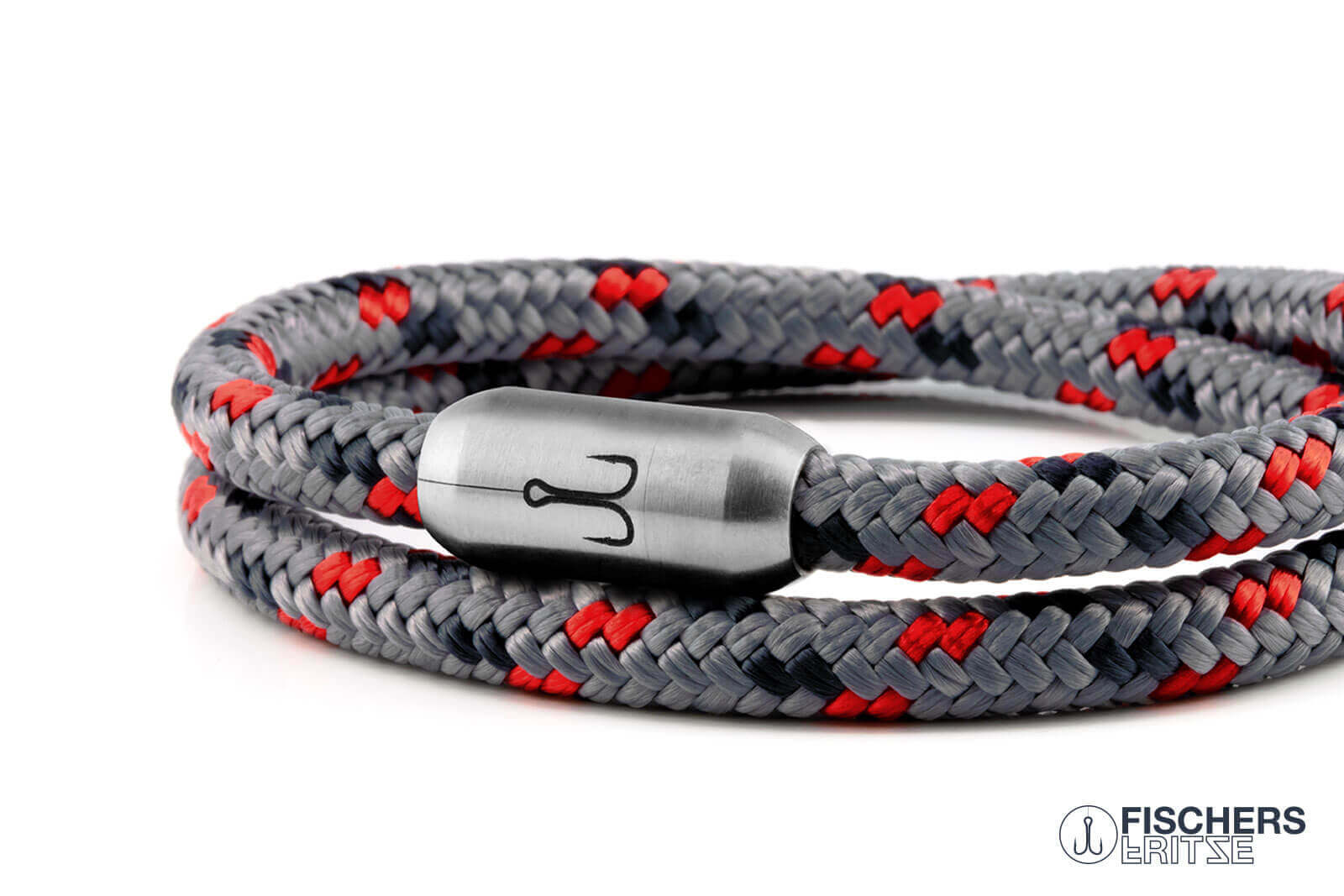 fischers-fritze-garnele-edgar-armband-grau-rot-marineblau-segeltau-6-mm image 5