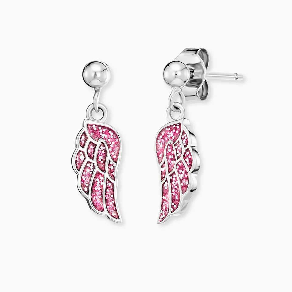 herzengel-kinder-ohrstecker-glitzerfl-gel-edelstahl-mit-emaille image 1