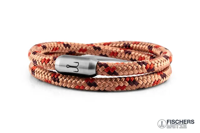 fischers-fritze-garnele-hannes-segeltau-armband-pastellrot-coral-dunkelrot image 1