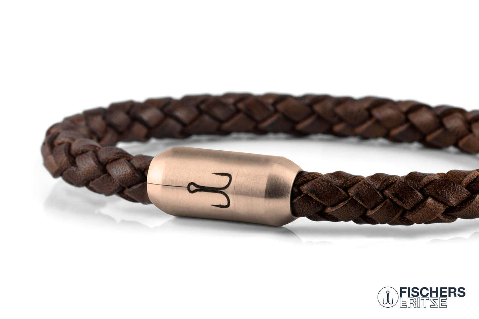 fischers-fritze-k-nigskrabbe-felice-lederarmband-braun-geflochten image 7