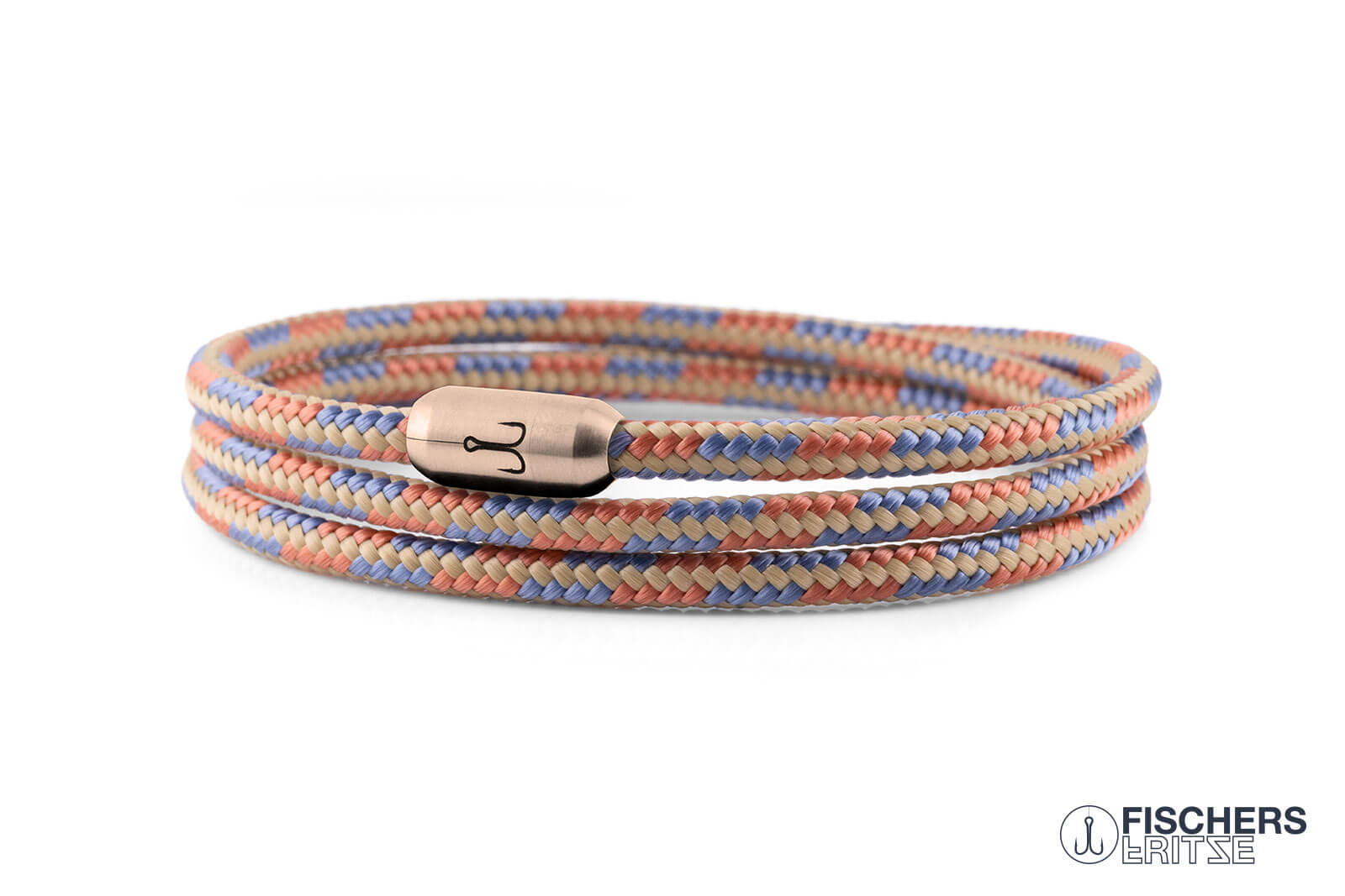 fischers-fritze-k-nigsforelle-sienna-segeltau-armband-3-fach-natur-altrosa-paste image 1