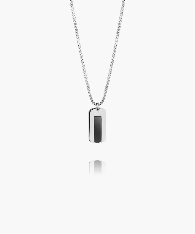 pig-hen-dogtag-halskette-black-agate-silver-70cm image 1