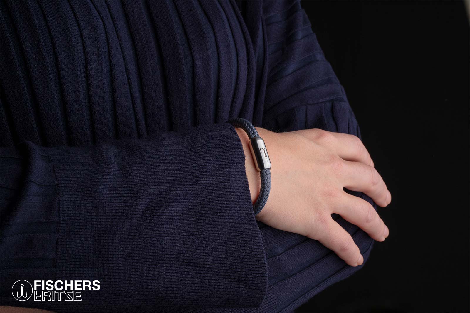 fischers-fritze-krabbe-wanda-segeltau-armband-grau-6-mm image 2