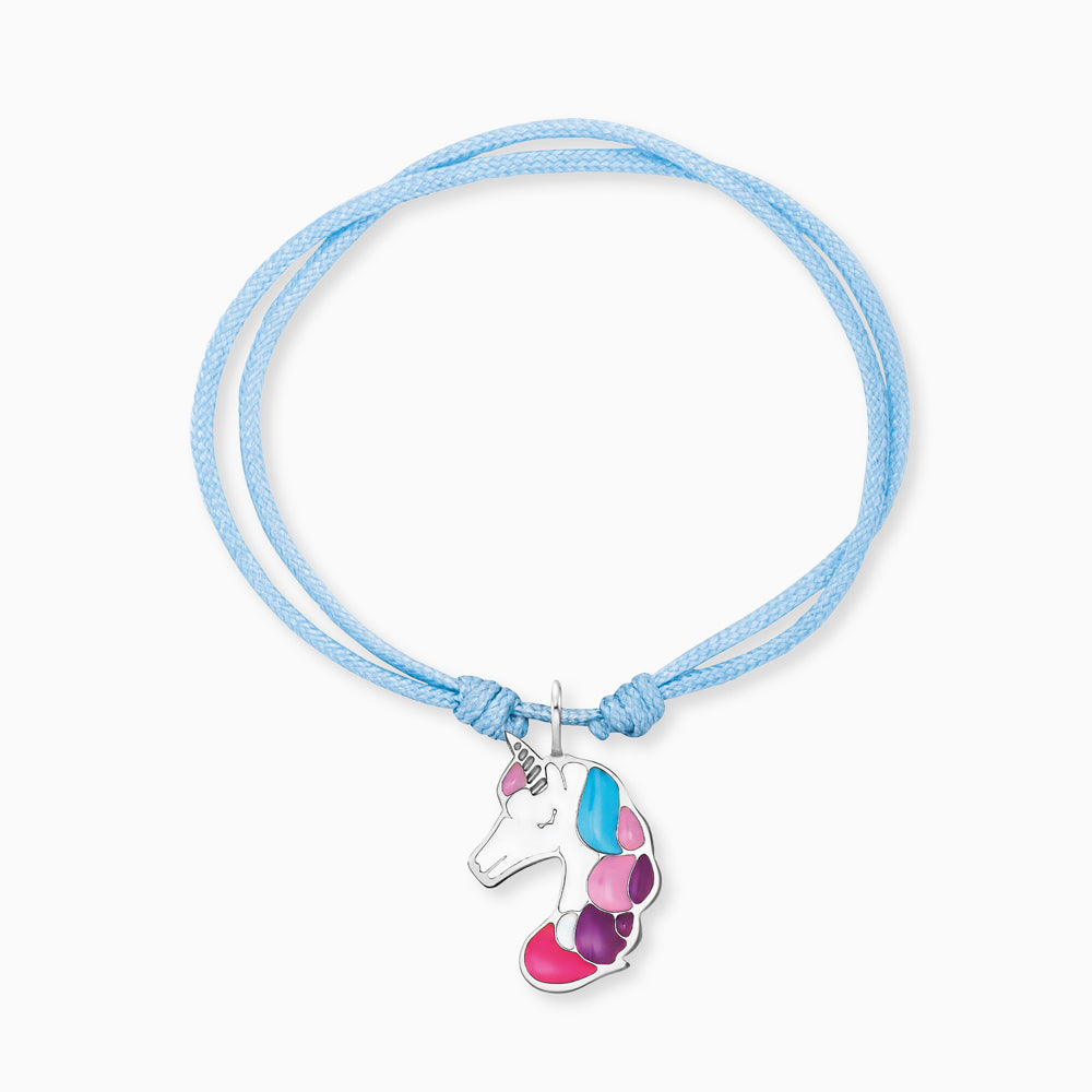 herzengel-kinder-armband-edelstahl-einhorn-mit-emaille-und-nylon image 1
