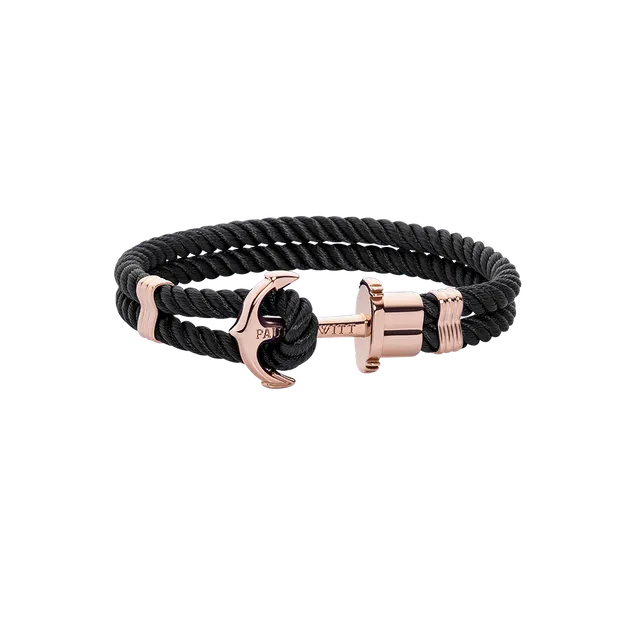 paul-hewitt-phrep-armband-ros-gold-schwarz-klassiker-mit-gravur-option image 1