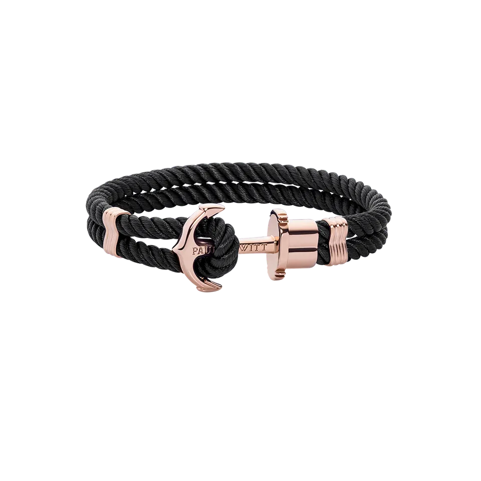 paul-hewitt-phrep-armband-ros-gold-schwarz-klassiker-mit-gravur-option image 1