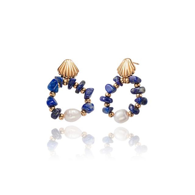 paul-hewitt-scallop-stone-ohrring-ros-gold image 1