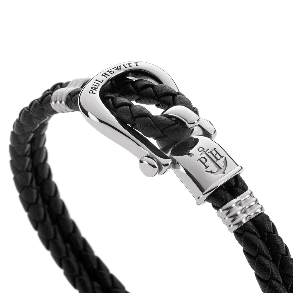 paul-hewitt-phinity-armband-silber-leder-schwarz image 2
