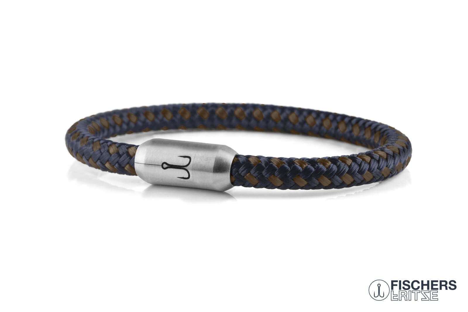 fischers-fritze-krabbe-finja-armband-marineblau-braun-6-mm-segeltau image 1