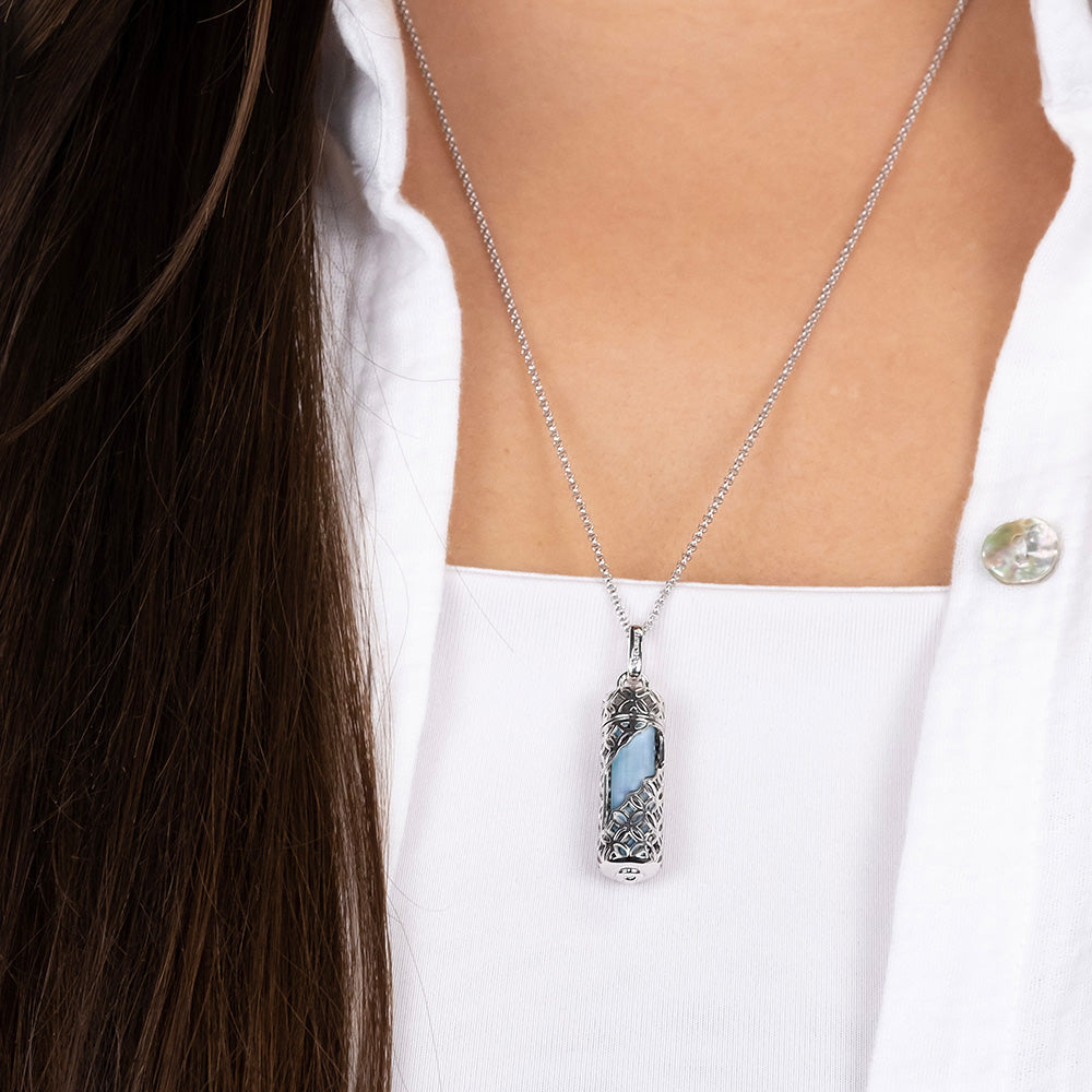 engelsrufer-halskette-925er-silber-powerful-stone-mit-kraftstein-blauer-achat-gr image 2