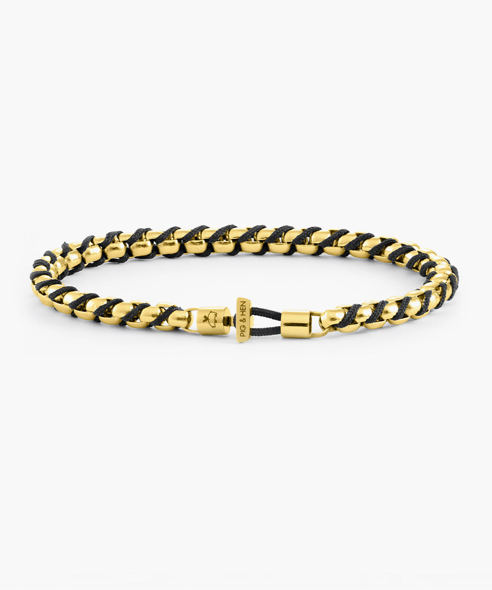 pig-hen-catena-venetian-herren-kettenarmband-black-gold image 1