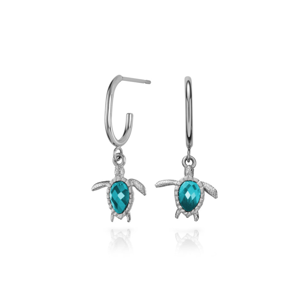 paul-hewitt-turtle-hoops-aquamarine-silber-creolen-ohrringe image 1