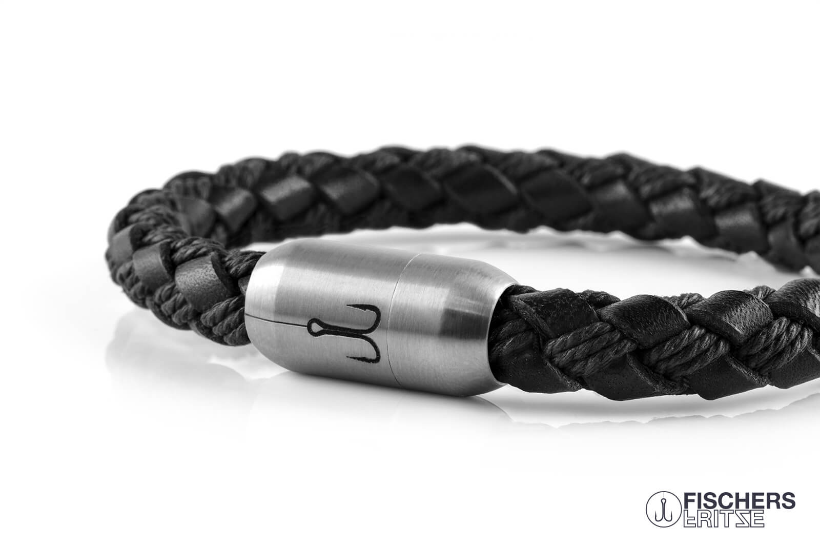 fischers-fritze-leder-makrele-fried-armband-schwarz-geflochten image 7