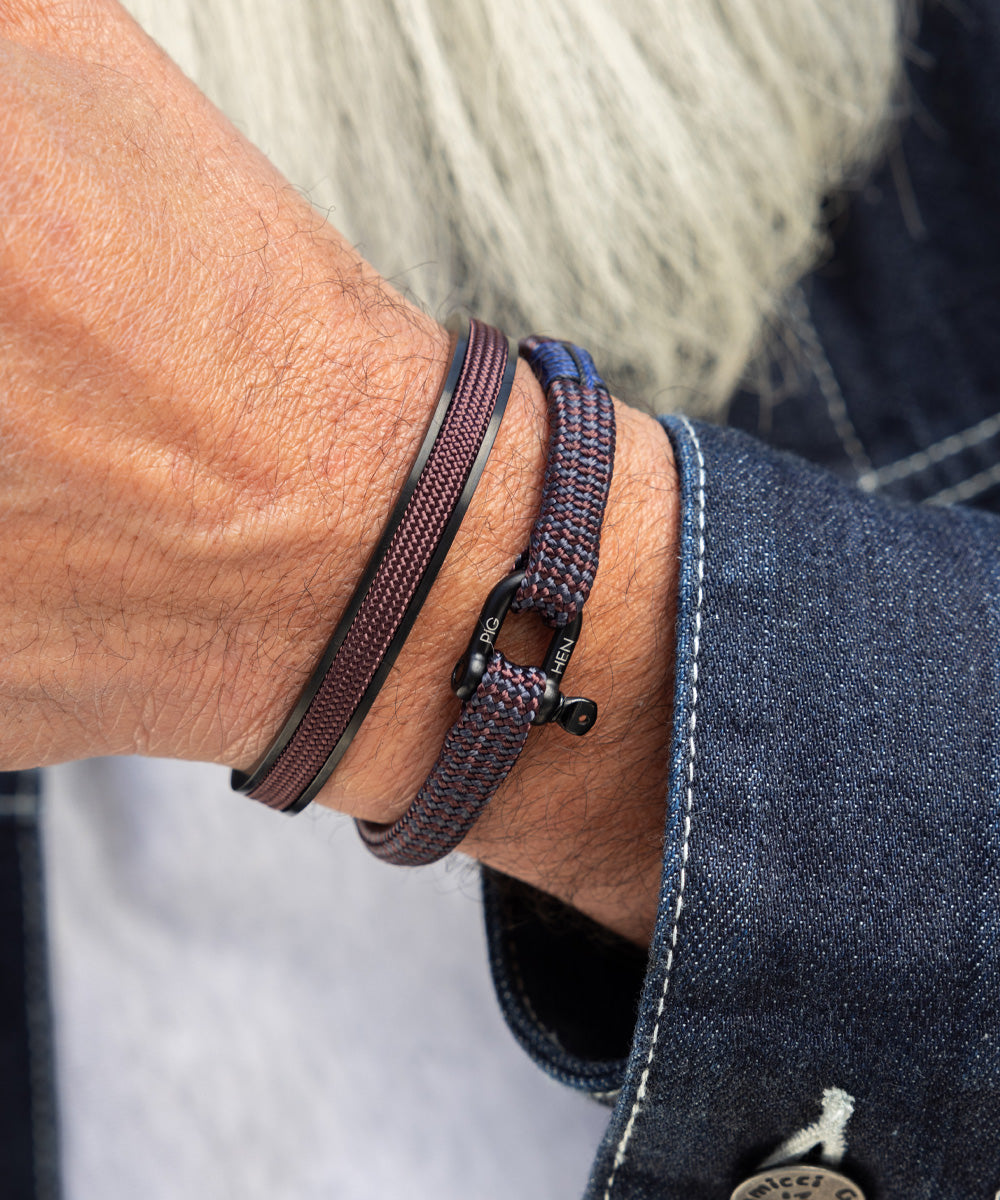 pig-hen-navarch-9mm-cuff-herren-mahogany-black-seil-manschette image 2