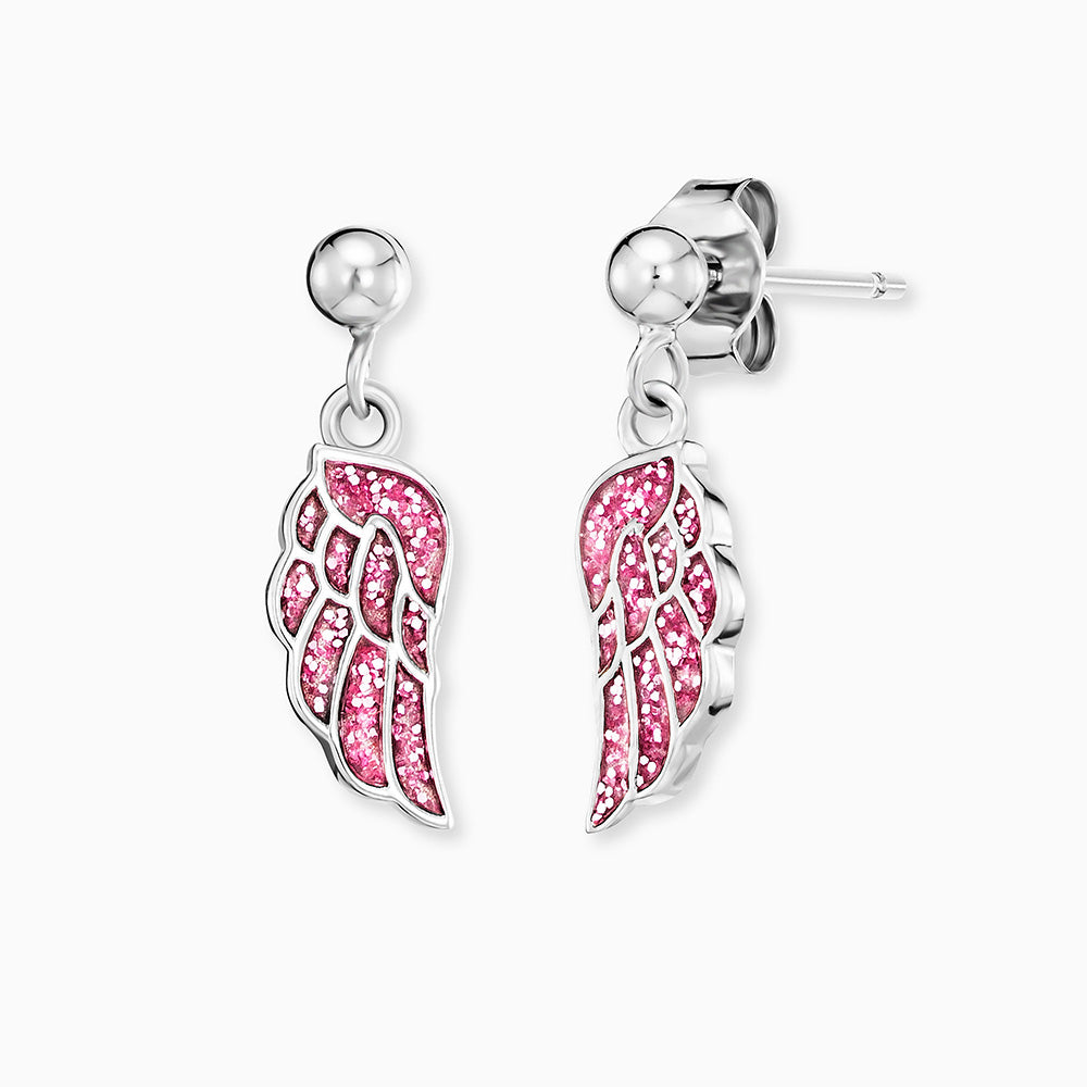 herzengel-kinder-ohrstecker-glitzerfl-gel-edelstahl-mit-emaille image 1