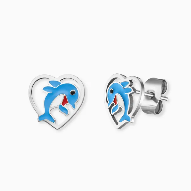 engelsrufer-herzengel-kinder-ohrstecker-edelstahl-delfin-blau-emaille image 1
