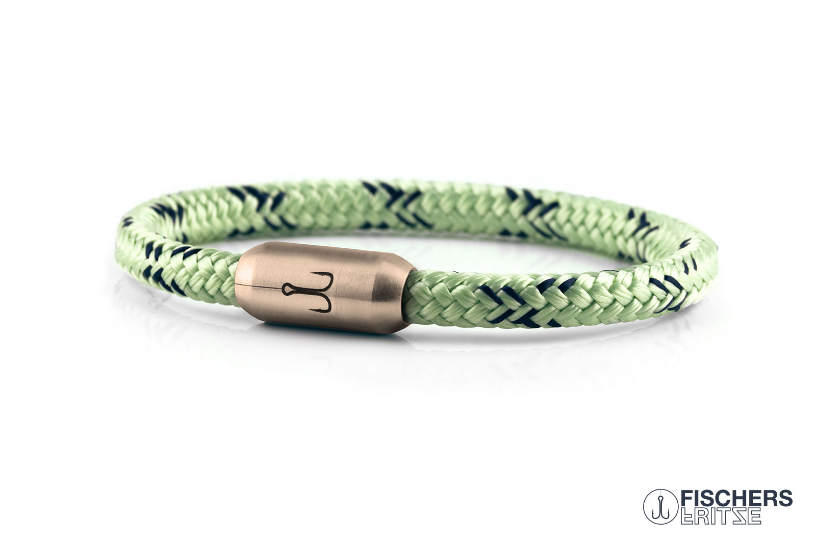 fischers-fritze-k-nigskrabbe-mathilda-segeltau-armband-mint-marineblau image 1
