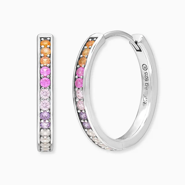 engelsrufer-creole-925er-silber-regenbogen-zirkonia-multicolor image 1