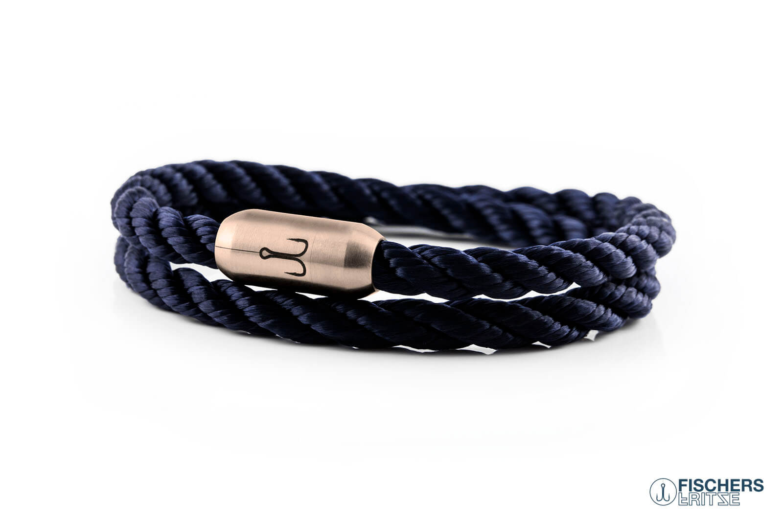 fischers-fritze-k-nigsgarnele-hugo-segeltau-armband-marineblau-gedreht image 1