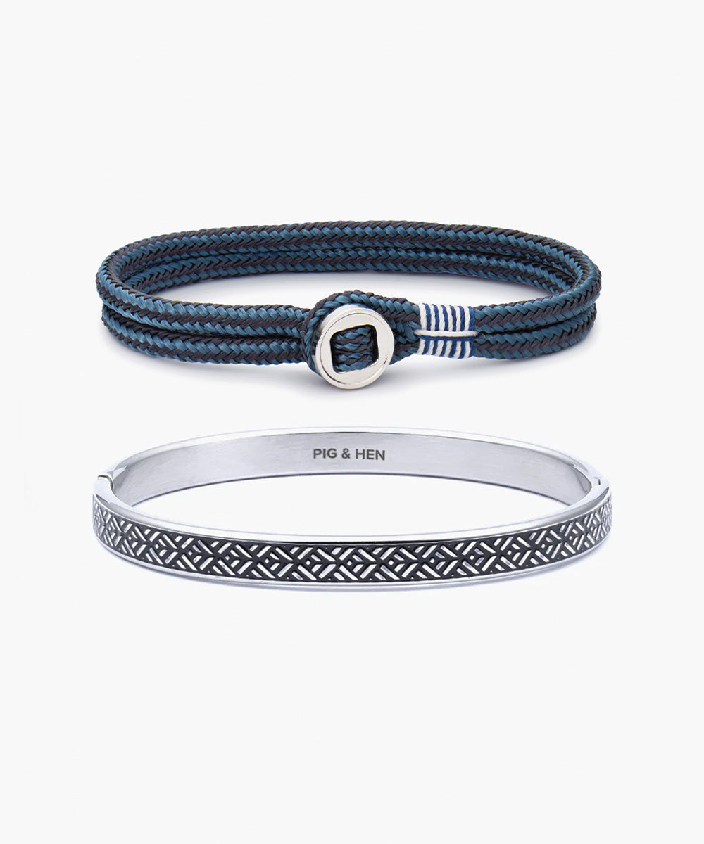 pig-hen-don-dino-armband-set-slate-gray-ash-blue-striato-herren-set image 1