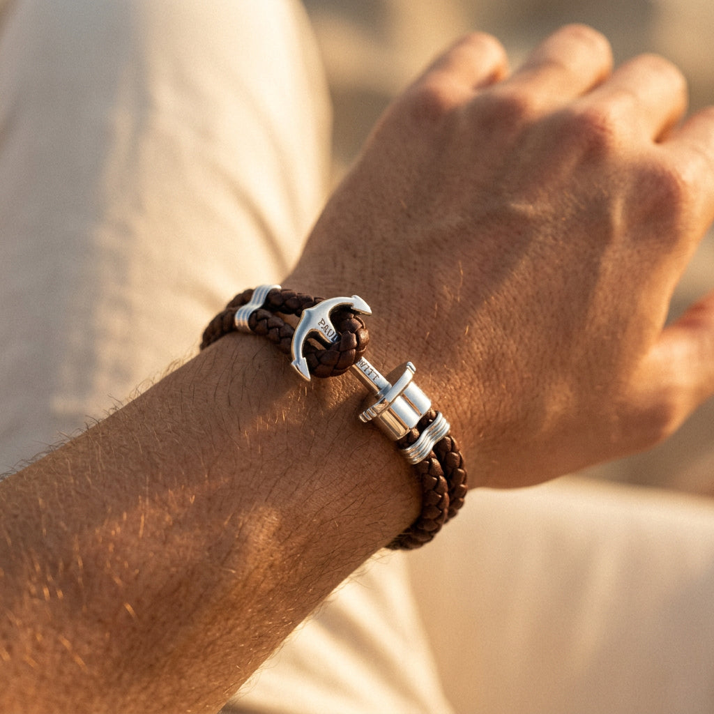 paul-hewitt-phrep-armband-silber-leder-braun image 1