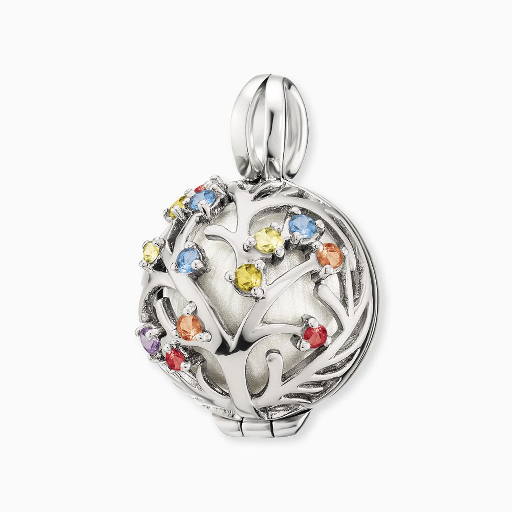 engelsrufer-bloom-anh-nger-925er-silber-klangkugel-wei-mit-zirkonia-multicolor image 1
