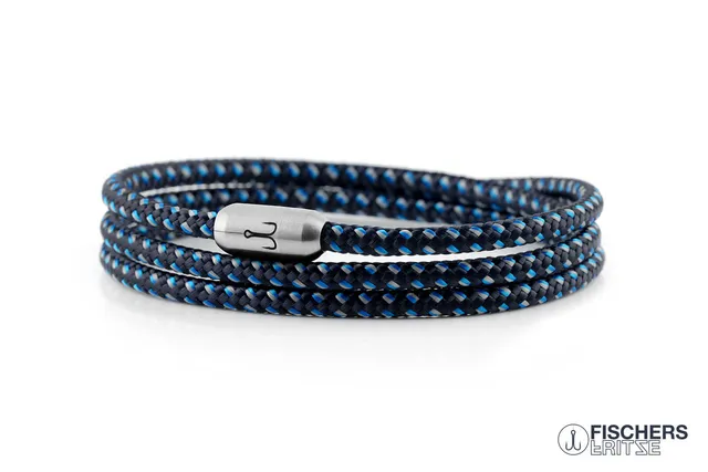 fischers-fritze-forelle-ferdinand-segeltau-armband-marineblau-stahlblau-grau-4-m image 1