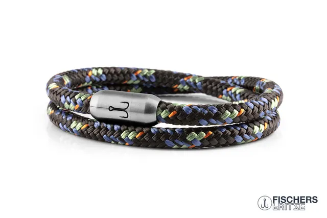 fischers-fritze-garnele-jannes-segeltau-armband-kaffeebraun-pastellblau-pastellg image 1