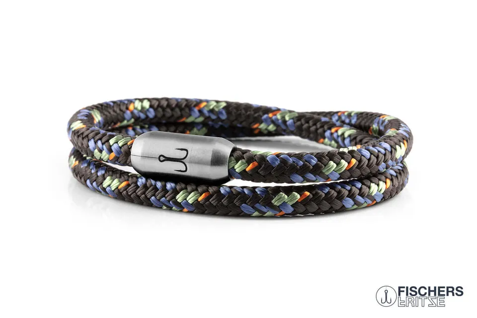 fischers-fritze-garnele-jannes-segeltau-armband-kaffeebraun-pastellblau-pastellg image 1