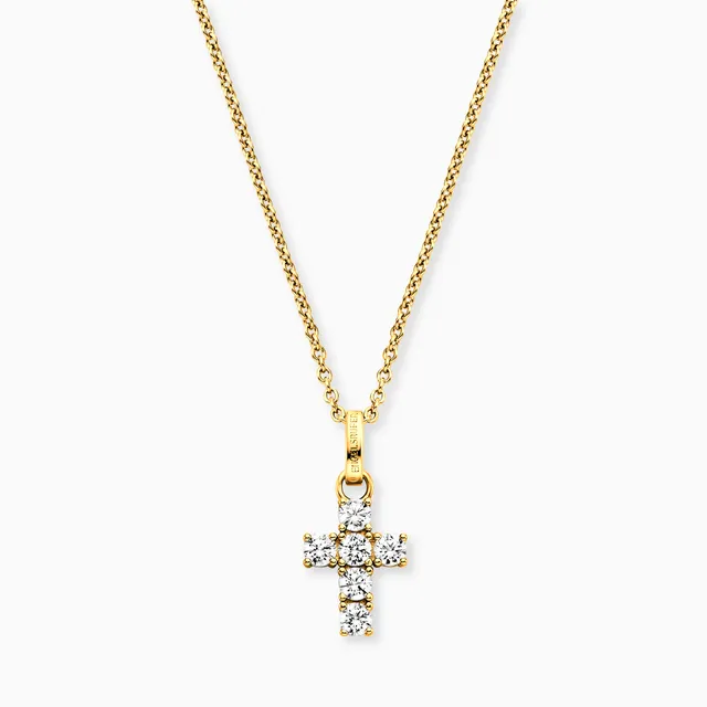 engelsrufer-halskette-925er-silber-kreuz-gold-mit-zirkonia image 1