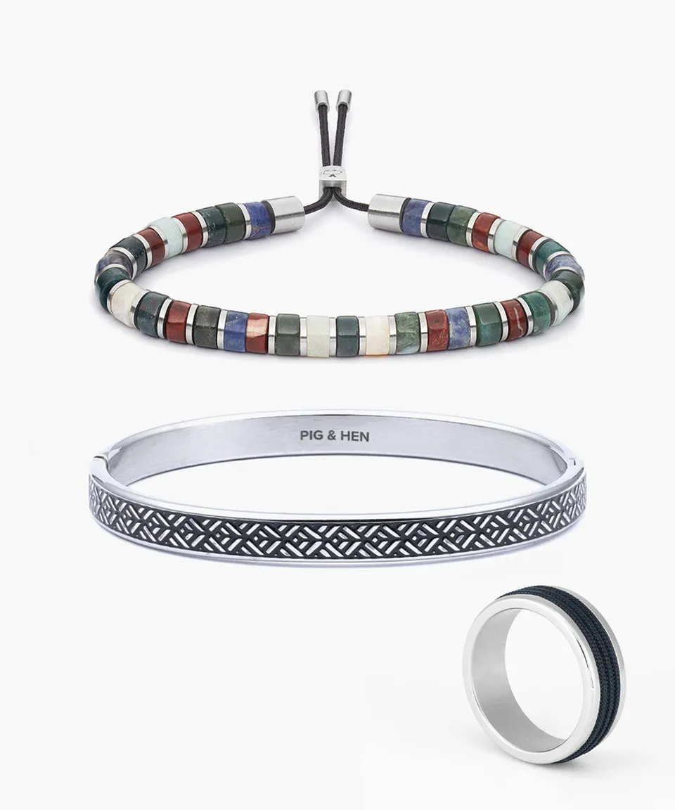 pig-hen-striato-brontide-6mm-armband-set-turin-silber image 1