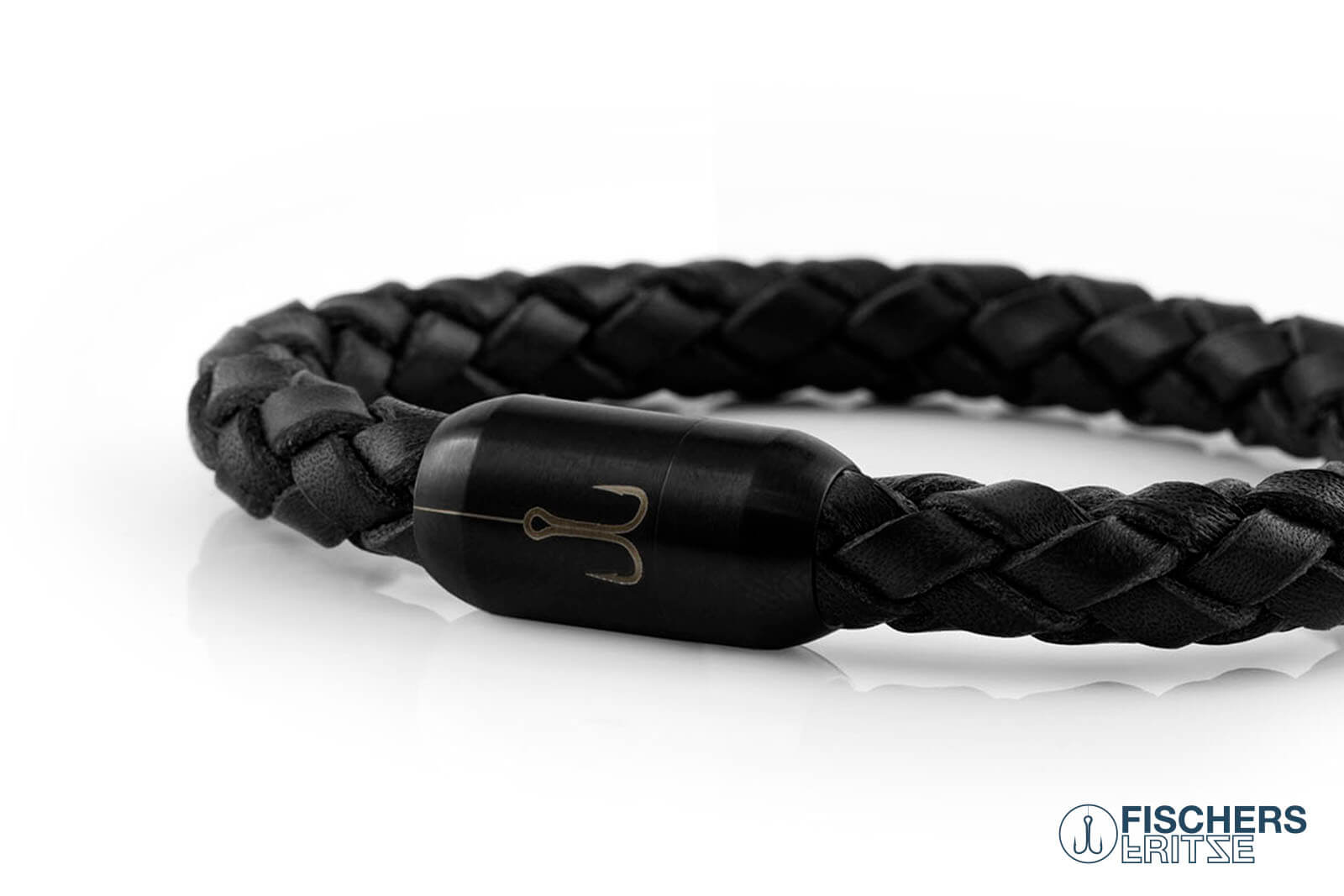 fischers-fritze-torpedomakrele-francisco-armband-schwarz-geflochtenes-rindsleder image 8