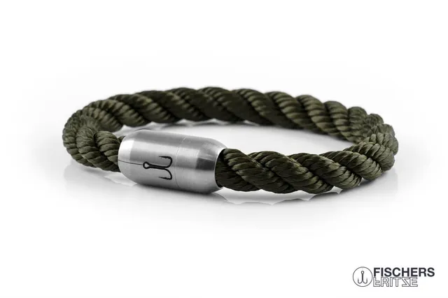 fischers-fritze-makrele-theodor-segeltau-armband-olivgr-n-gedreht image 1