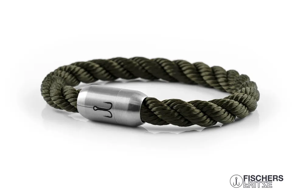 fischers-fritze-makrele-theodor-segeltau-armband-olivgr-n-gedreht image 1