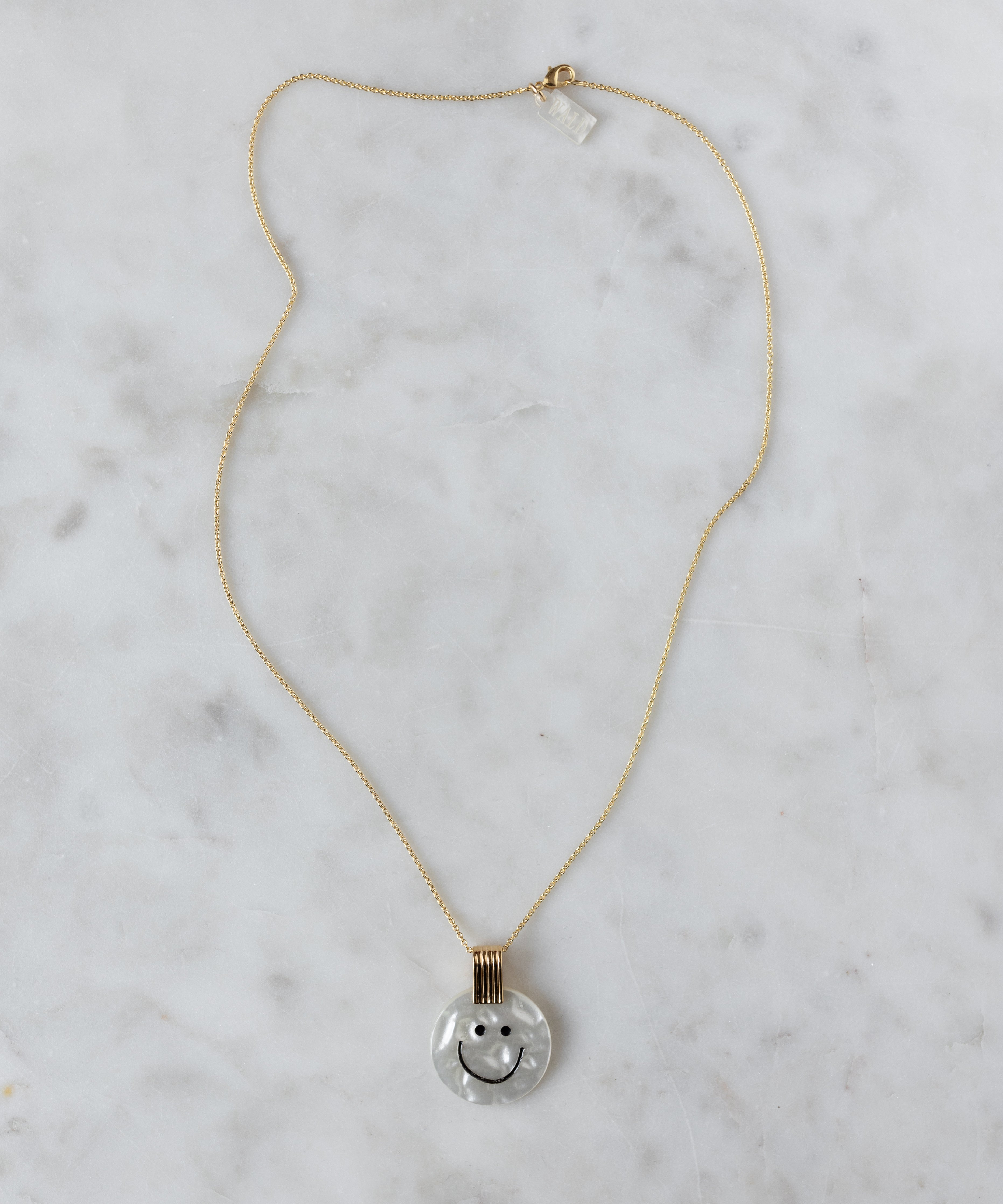 wald-berlin-smilie-dude-medaillon-pearl-necklace-43-cm-goldkette image 2