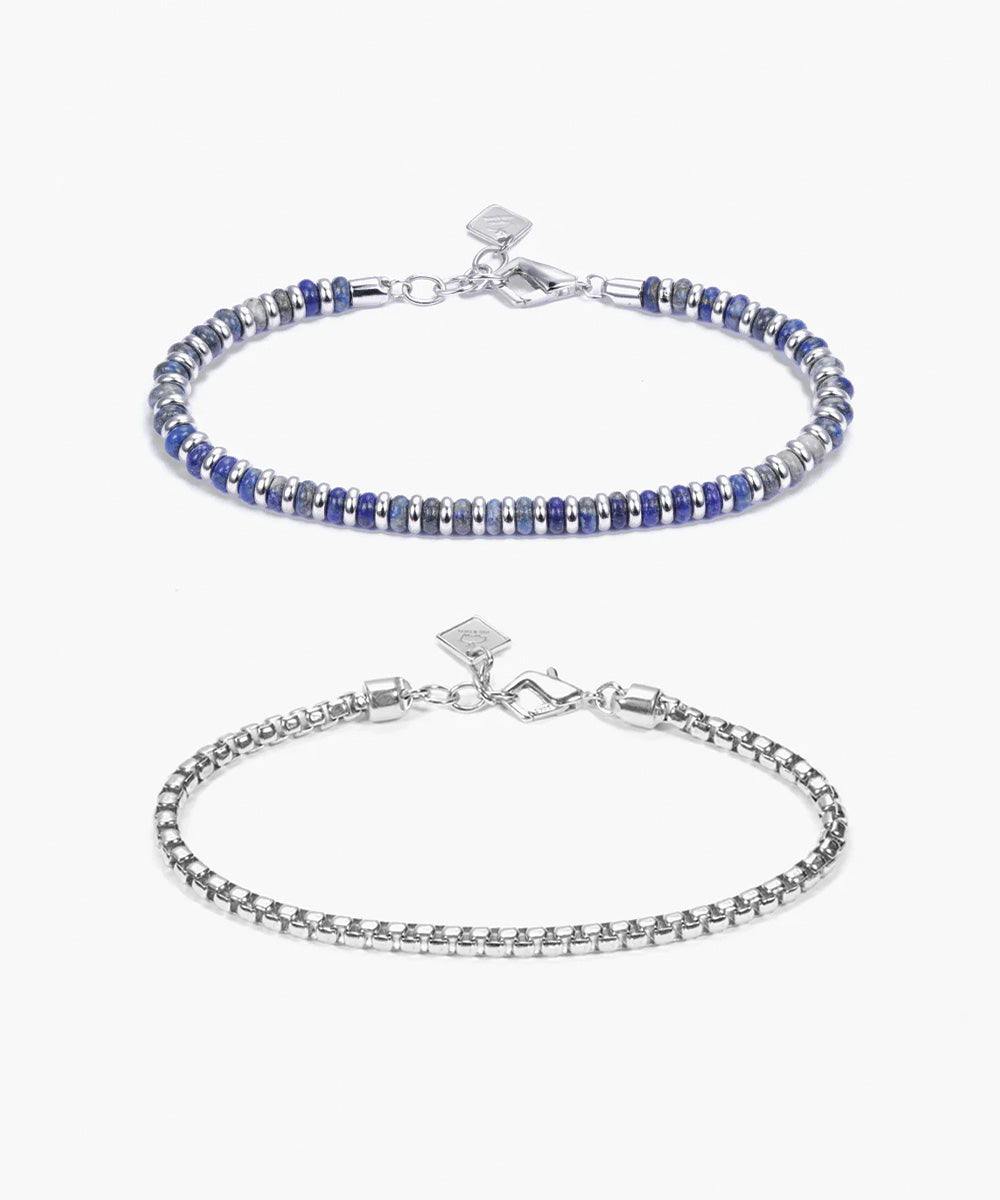pig-hen-brontide-925-sterling-silber-set-lapis-lazuli-boxchain image 1