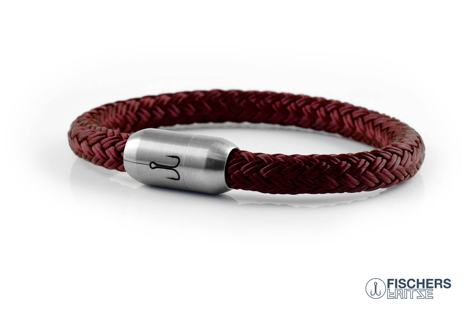 fischers-fritze-makrele-heinrich-segeltau-armband-dunkelrot-8-mm image 1